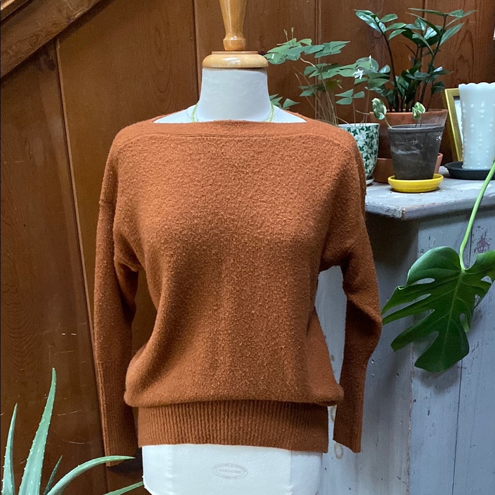 Anthropologie Rust Orange Crewneck Sweater